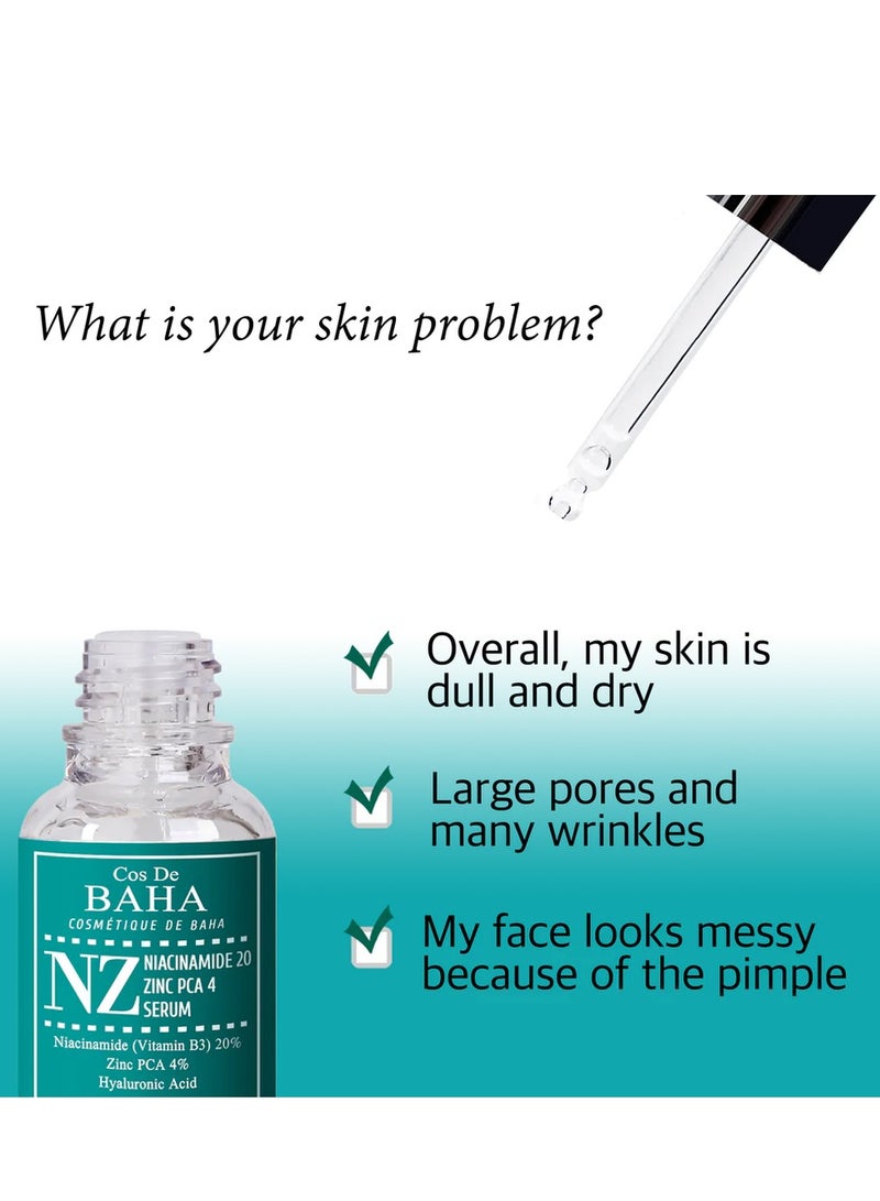 Cos De BAHA Niacinamide 20% + Zinc 4% Serum for Face - Pore Reducer + Uneven Skin - Image 2
