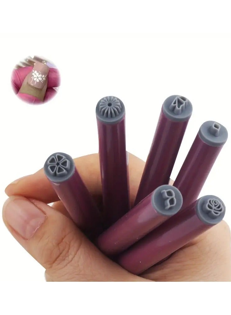 LANGMANNI مجموعة أقلام طباعة الأظافر 6/10/15 قطعة - لوحات طباعة أظافر بنمط الزهور، مجموعة طابعات أظافر خالية من الكحول، أدوات تزيين الأظافر بتصاميم متنوعة للنساء، ملحقات احترافية لفن الأظافر - Image 1