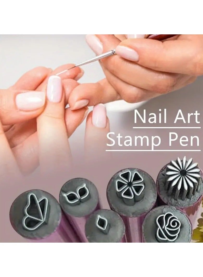 LANGMANNI مجموعة أقلام طباعة الأظافر 6/10/15 قطعة - لوحات طباعة أظافر بنمط الزهور، مجموعة طابعات أظافر خالية من الكحول، أدوات تزيين الأظافر بتصاميم متنوعة للنساء، ملحقات احترافية لفن الأظافر - Image 4