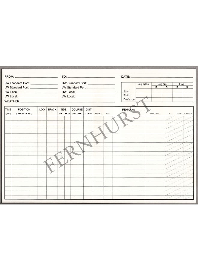 Logbook for Cruising Under Power