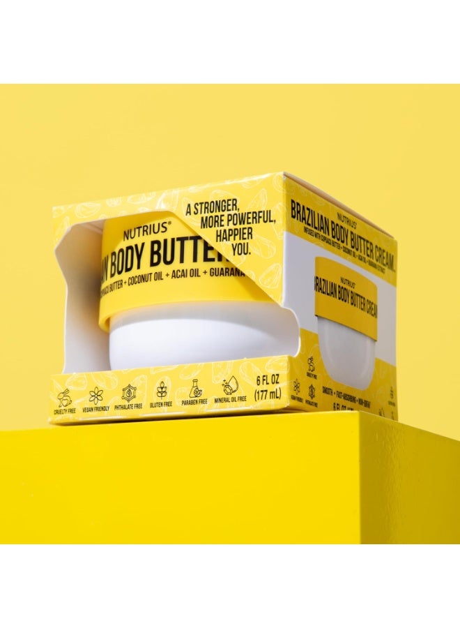 Nutrius Brazilian Body Butter Cream, 6 FL OZ - Image 2