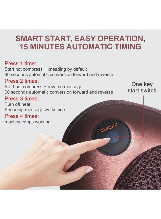 Y&D Electronic Massage Pillow Massager Cushion Shiatsu Back Massager with Heat Kneading Massage Pillow for Muscle Relaxation Back Neck Shoulders Muscle Pain Relief Corded Electric Heat Pillow Deep Kneading Relax Pain Pillow Use at Home Car - Image 5