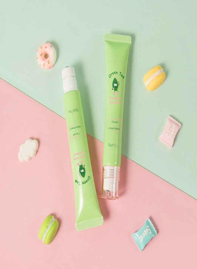 AKARY Eye Cream, Green Tea Triple Rolling Ball Moisturizing Eye Cream, Cooling Eye Roll-On for Hydration, Under Eye Cream For Dark Circles and Puffiness, Gentle Skin-Friendly For All Skin Types - Image 3