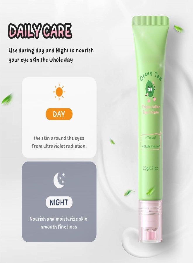 AKARY Eye Cream, Green Tea Triple Rolling Ball Moisturizing Eye Cream, Cooling Eye Roll-On for Hydration, Under Eye Cream For Dark Circles and Puffiness, Gentle Skin-Friendly For All Skin Types - Image 5