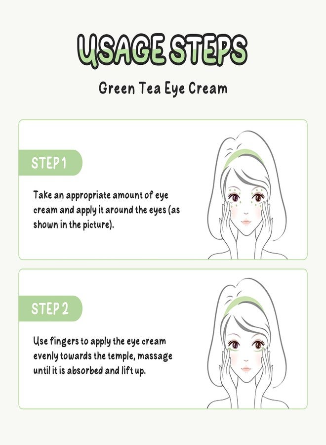 AKARY Eye Cream, Green Tea Triple Rolling Ball Moisturizing Eye Cream, Cooling Eye Roll-On for Hydration, Under Eye Cream For Dark Circles and Puffiness, Gentle Skin-Friendly For All Skin Types - Image 4