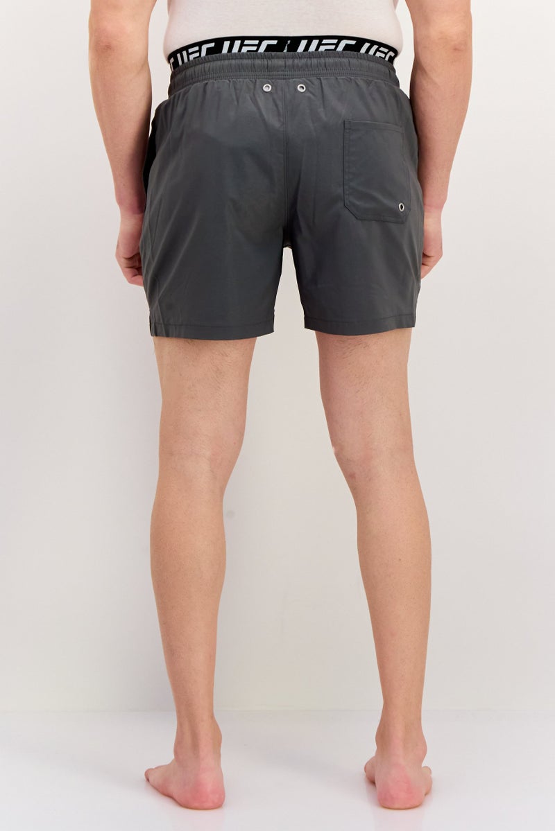 Ufc Men Brand Logo Board Shorts, Grey - Image 3