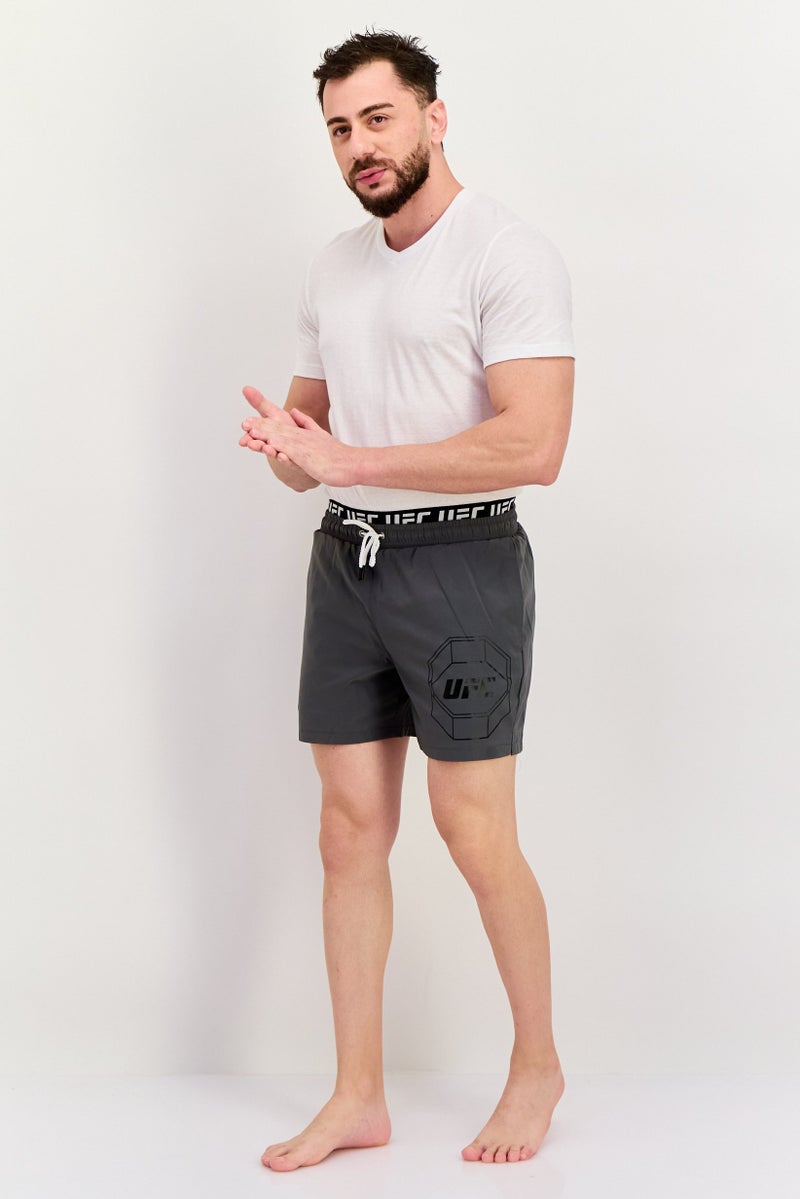 Ufc Men Brand Logo Board Shorts, Grey - Image 2