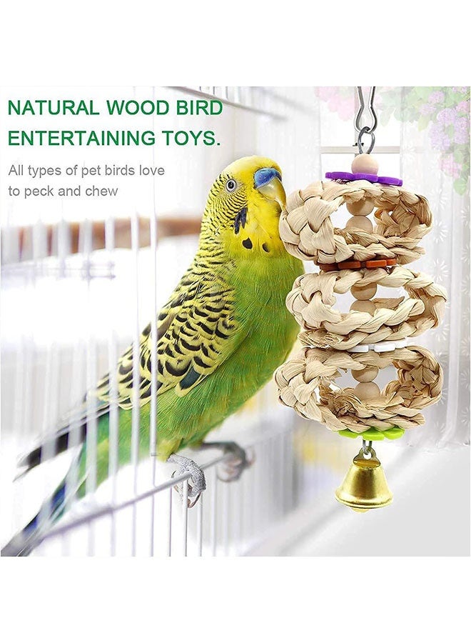 9 أجهزة كمبيوتر شخصية طبيعية الطيور والببغاء أرجحة الألعاب مع معلقة المضغ أرجحة، سلم التسلق وقفص الطيور، لعبة التسلق للببغاء، Budgerigar، الباغاء، كونور، كوكاتيل، Mynah، طيور الحب، Finches - Image 4