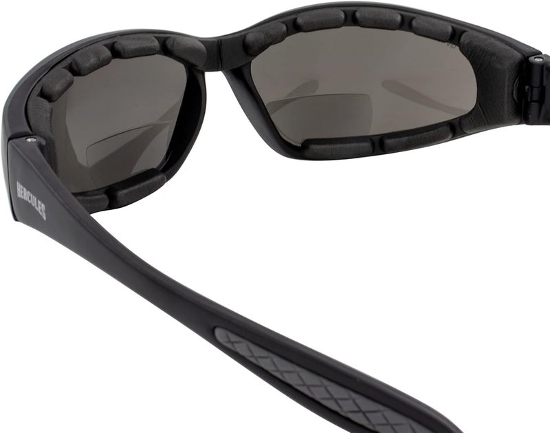 Global Vision Hercules Padded Motorcycle Safety Sunglasses ANSI Z87.1 Black Frame Smoke Lenses - Image 5