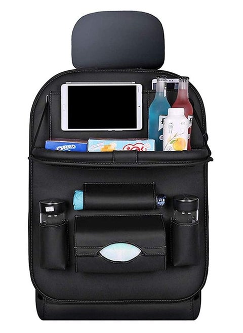 Car back seat Storage Bag with Foldable Tray Multifunction Waterproof Holder Organizer