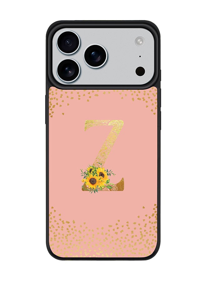 Stylizedd iPhone 17 Pro Max Case, [Compatible with MagSafe] Slim Magnetic cover Phone Case iPhone 17 Pro Max -Custom Floral Monogram - Z  (Rose Pink ) - Image 1
