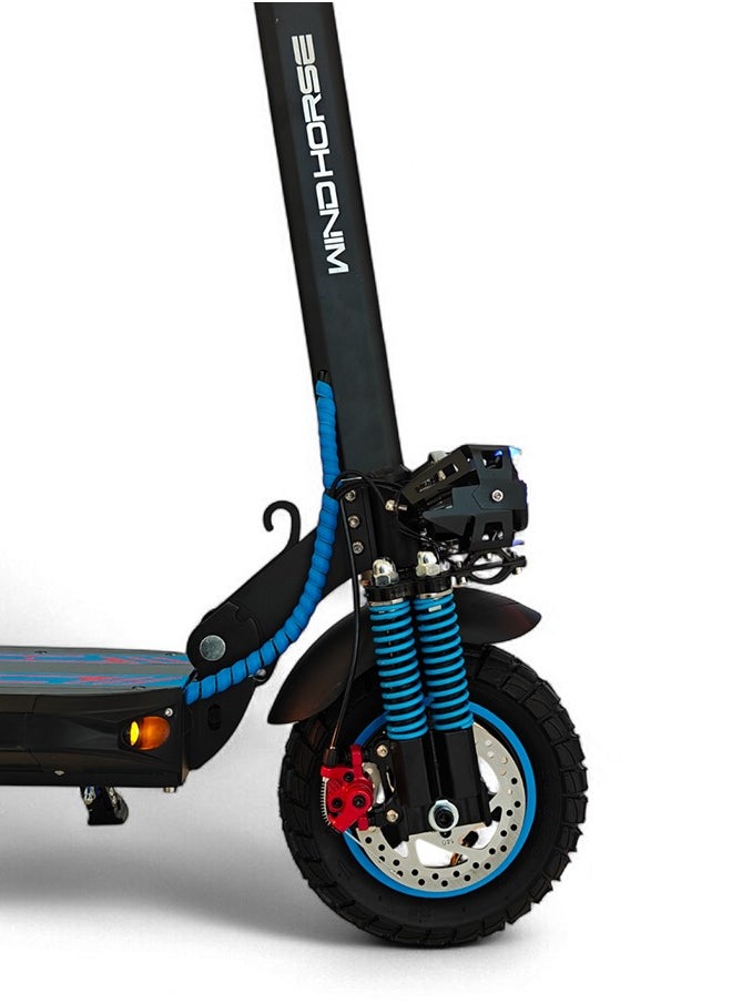 Wind Horse - H5 Folding Electric Scooter, 1200W Motor, 48V 13Ah Battery, 50KM/H Max Speed, 30KM Range, 10 Inches Tires, Dual Suspension and Remote Lock - Image 1