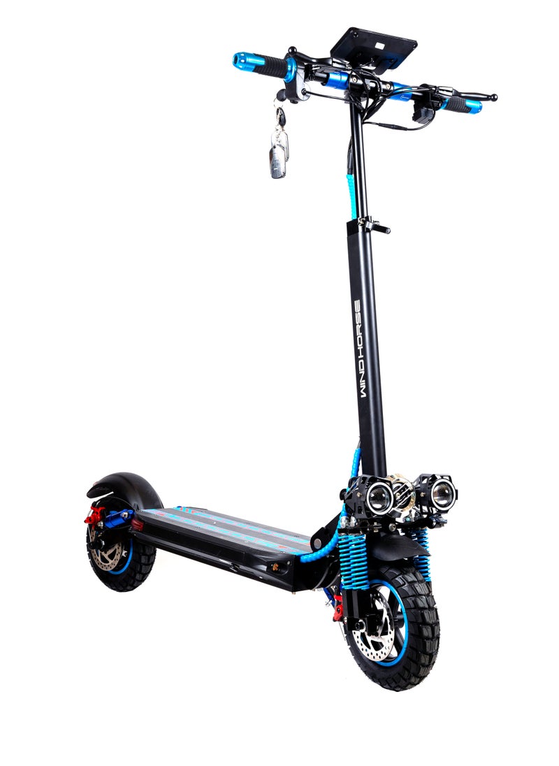 Wind Horse - H5 Folding Electric Scooter, 1200W Motor, 48V 13Ah Battery, 50KM/H Max Speed, 30KM Range, 10 Inches Tires, Dual Suspension and Remote Lock - Image 1