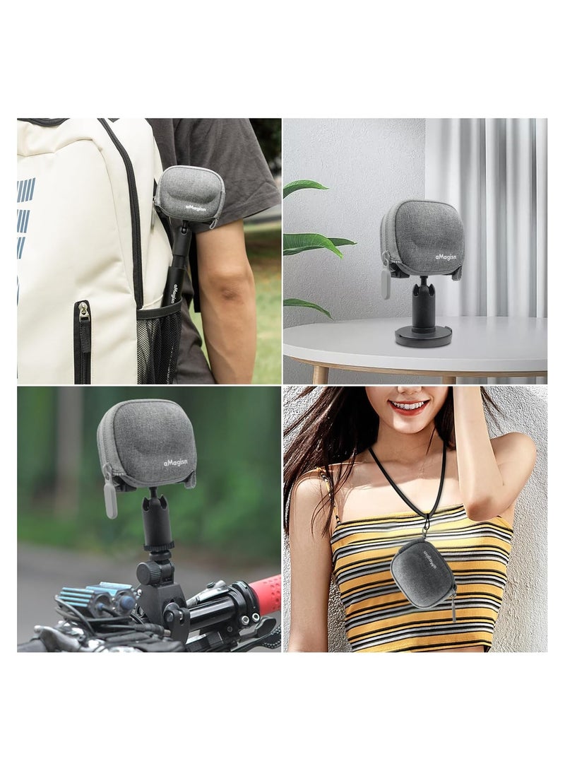 Barakah Small Carrying Case for Insta360 GO 3, Camera Accessories Kit Hard Protective Bag, Travel Bag Half Open Zipper Connectable to Selfie Stick Tripod, for Insta360 GO 3 Action Camera - Image 4