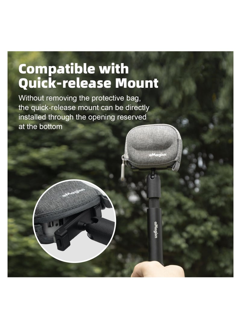 Barakah Small Carrying Case for Insta360 GO 3, Camera Accessories Kit Hard Protective Bag, Travel Bag Half Open Zipper Connectable to Selfie Stick Tripod, for Insta360 GO 3 Action Camera - Image 3