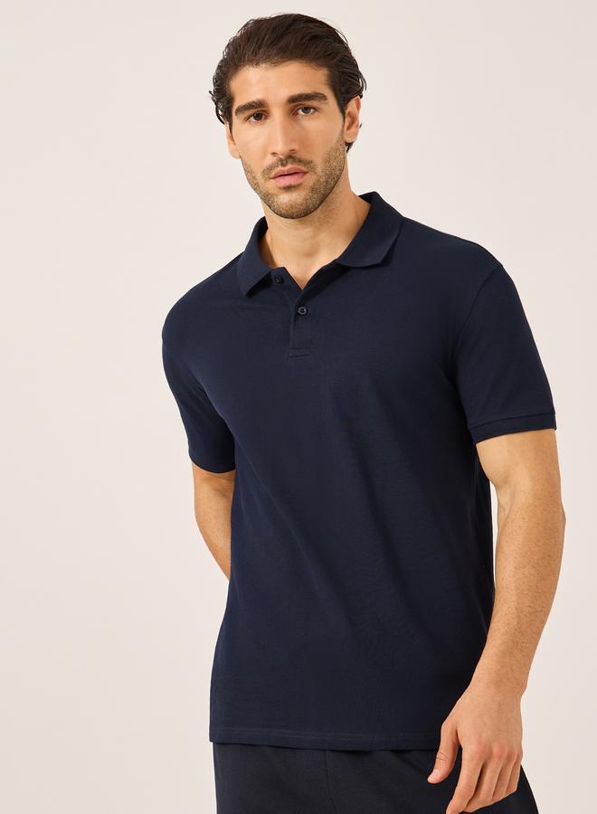Styli Styli Solid Short Sleeve Pique Relaxed Fit Polo  - Image 1
