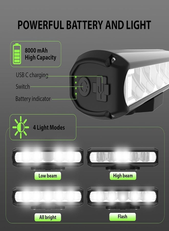 Linist Super Bright Bicycle Light | 1800 Lumen USB Rechargeable Bicycle Light | Aluminum Alloy Front Cycling Light with 4 Modes | IPX4 Waterproof & Durable Bicycle Headlamp for Road & Mountain Biking - Image 3