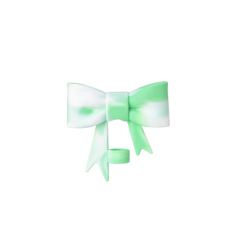 GANPUB Stanley 40&30 Oz Cup Silicone Straw Cover  White and Green Bow Cap  Accessories for Reusable Straws  Cute Tumbler Topper  - Image 1