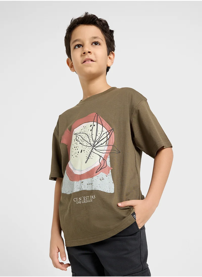 ريبلز مع نمشي BOYS DROP SHOULDER T-SHIRT