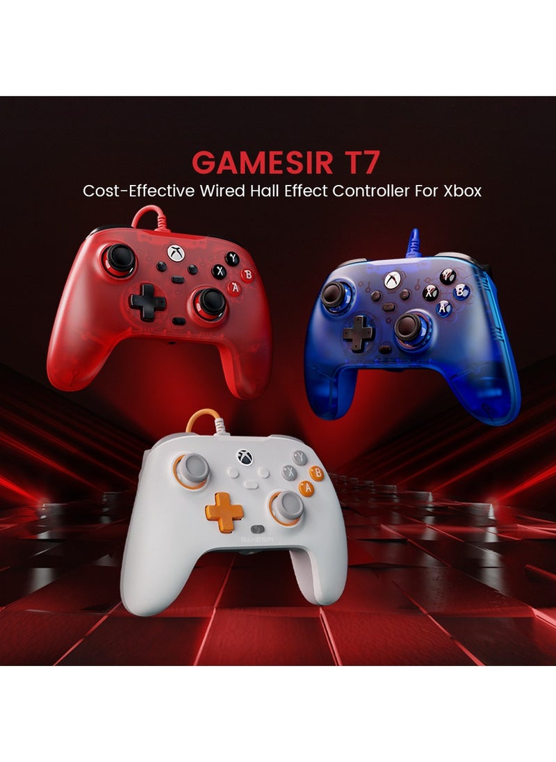 Generic Professional Gamepad GameSir T7 Wired Game Controller for Xbox, PC, Steam, Plug and Play with Hall Effect Joysticks/Hall Trigger Creamsicle White  - Image 2