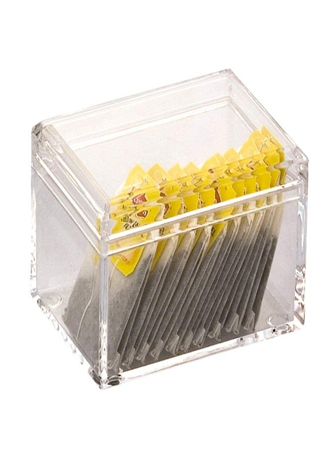 Yakri Acrylic Tea Bags Caddy Organizer,Tea Chest Box,Holder with Lid for Tea Coffee Bags,Small Packets,Sweeteners (10.5x7.5x7cm), YTBH-08328 - Image 1