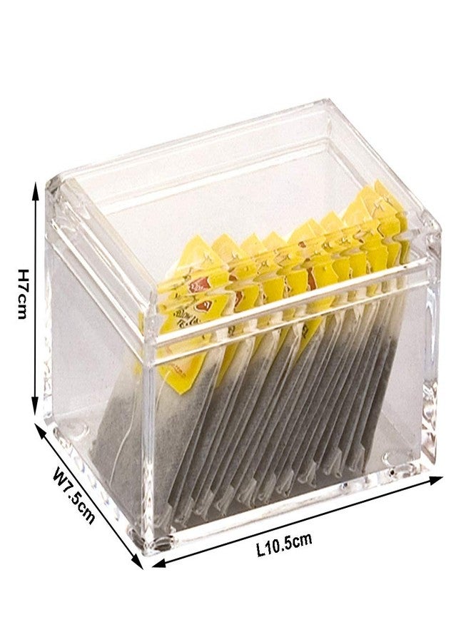Yakri Acrylic Tea Bags Caddy Organizer,Tea Chest Box,Holder with Lid for Tea Coffee Bags,Small Packets,Sweeteners (10.5x7.5x7cm), YTBH-08328 - Image 2