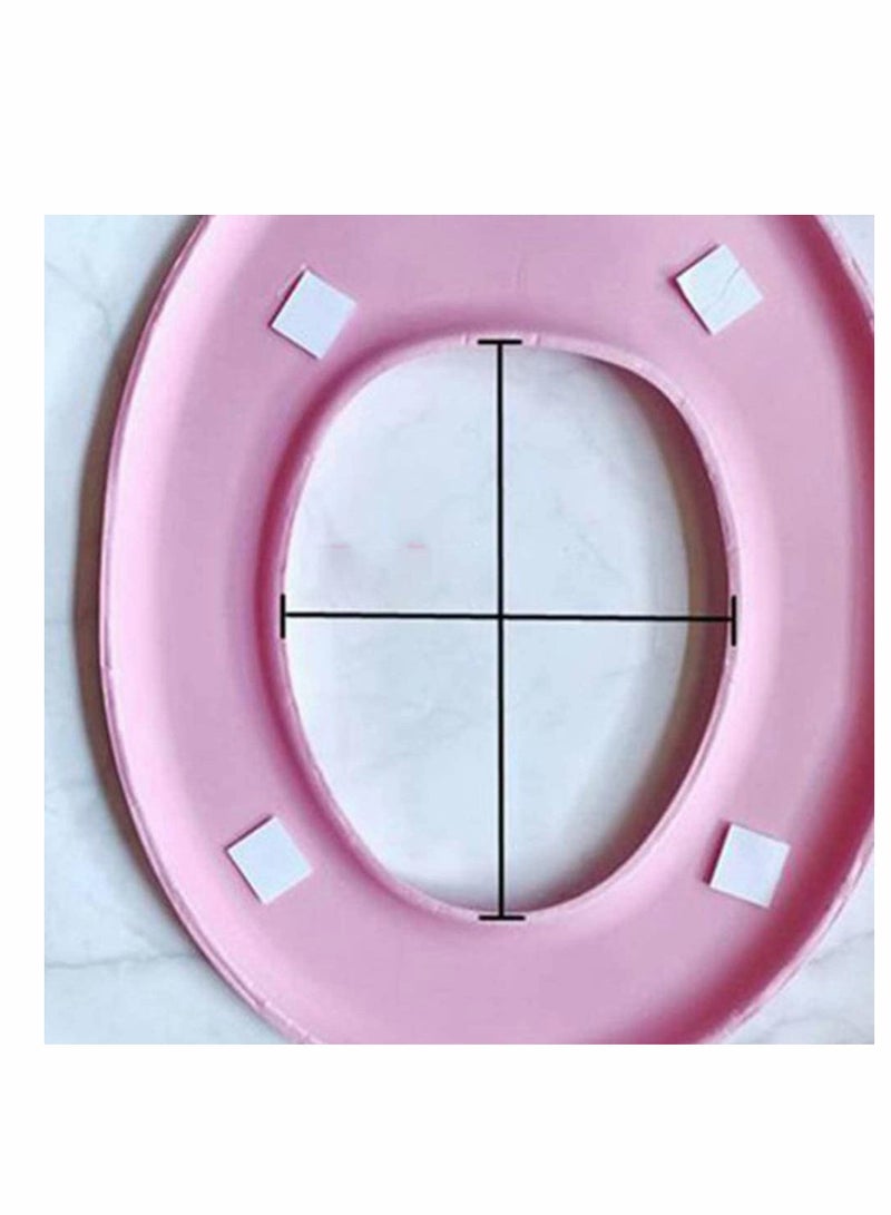 Y&D Toilet Seat Cover, O-shaped Soft Thicker Warmer Seat, Washable Cloth Cover Pads, Self-adhesive Foam for All Seasons, Accessories Home Bathroom Hotel (2pcs)  - Image 3