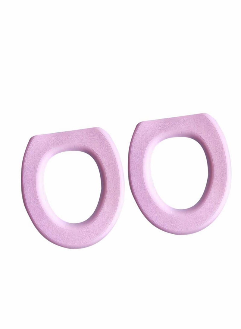 Y&D Toilet Seat Cover, O-shaped Soft Thicker Warmer Seat, Washable Cloth Cover Pads, Self-adhesive Foam for All Seasons, Accessories Home Bathroom Hotel (2pcs)  - Image 1