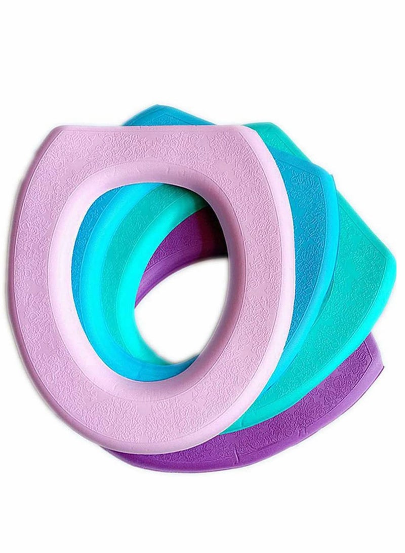 Y&D Toilet Seat Cover, O-shaped Soft Thicker Warmer Seat, Washable Cloth Cover Pads, Self-adhesive Foam for All Seasons, Accessories Home Bathroom Hotel (2pcs)  - Image 4
