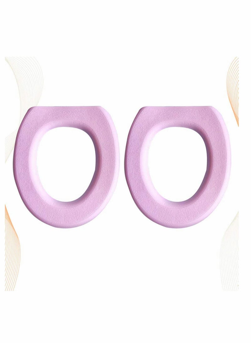 Y&D Toilet Seat Cover, O-shaped Soft Thicker Warmer Seat, Washable Cloth Cover Pads, Self-adhesive Foam for All Seasons, Accessories Home Bathroom Hotel (2pcs)  - Image 5