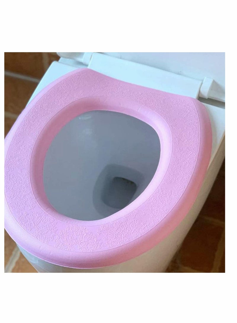 Y&D Toilet Seat Cover, O-shaped Soft Thicker Warmer Seat, Washable Cloth Cover Pads, Self-adhesive Foam for All Seasons, Accessories Home Bathroom Hotel (2pcs)  - Image 2