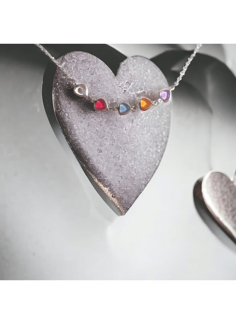 Crystal Atelier - Colorful Heart Bead Necklace - Image 1
