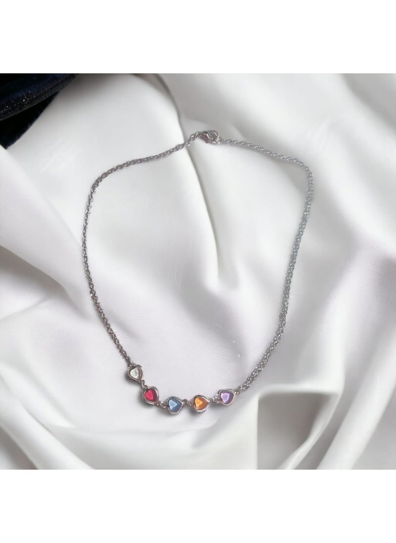 Crystal Atelier - Colorful Heart Bead Necklace - Image 1