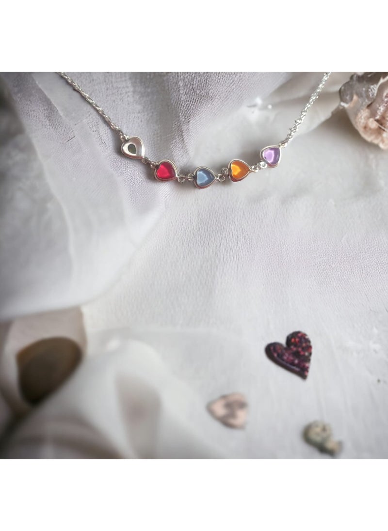 Crystal Atelier - Colorful Heart Bead Necklace - Image 1