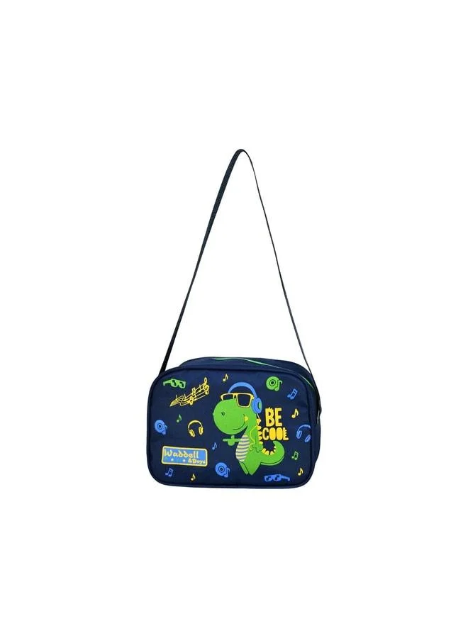 Magu Boys' Blue and Green Music-Themed Dinosaur School Backpack and Lunch Bag Set - Waddell Boys