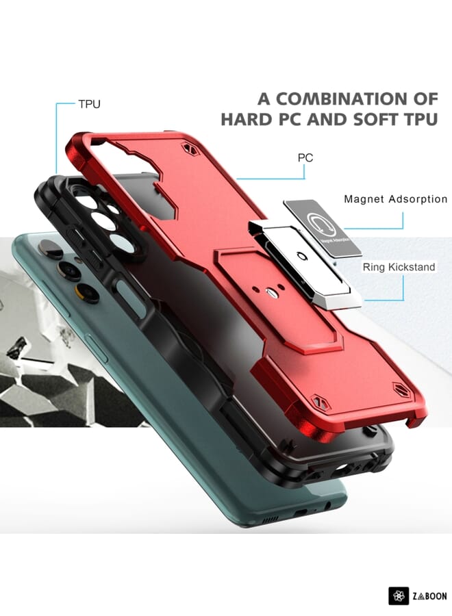 Zaboon Ring Holder Non-slip Armor  Protective Case Cover For Samsung Galaxy A13 5G / Galaxy A13 4G / Galaxy A13 Lite / Galaxy A04 / Galaxy A04s / Galaxy A04e 4G - Image 3