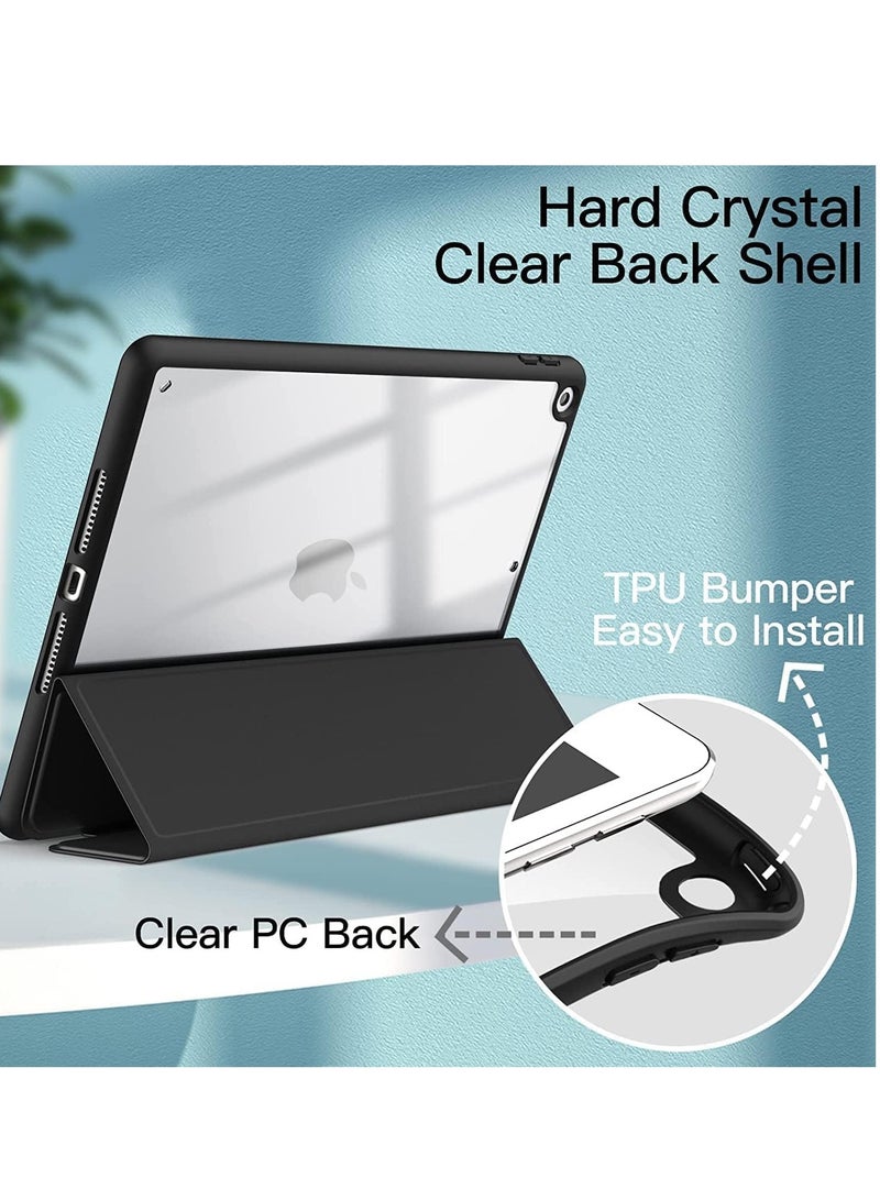JAJEEK Case for iPad 10.2 inch (9th/8th/7th Generation, 2021/2020/2019) with Pencil Holder – Slim Transparent Shockproof Back Cover, Clear Protective Case (Black) - Image 2