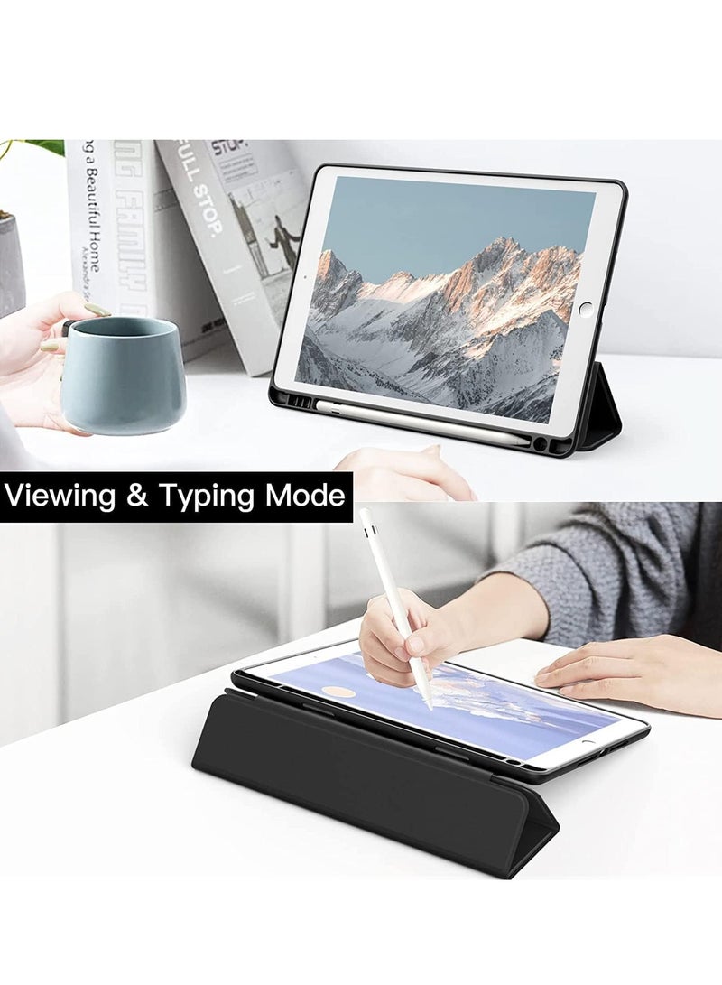 JAJEEK Case for iPad 10.2 inch (9th/8th/7th Generation, 2021/2020/2019) with Pencil Holder – Slim Transparent Shockproof Back Cover, Clear Protective Case (Black) - Image 4