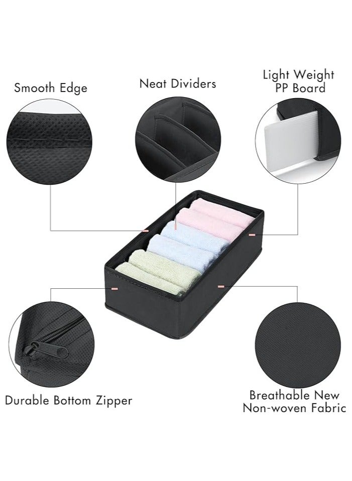 Arabest 4 Pack Foldable Underwear and Bras Drawer Organizers, Fabric Closet Dresser Drawers Organizers Dividers, Clothing Storage Organizers Box for Lingerie, Panties, Socks, Briefs,Ties, Black - Image 4