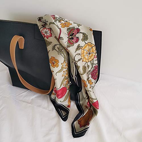 FONYVE Silk Feeling Scarf Medium Square Satin Head Wrap for Women 27.5 inches - Image 5