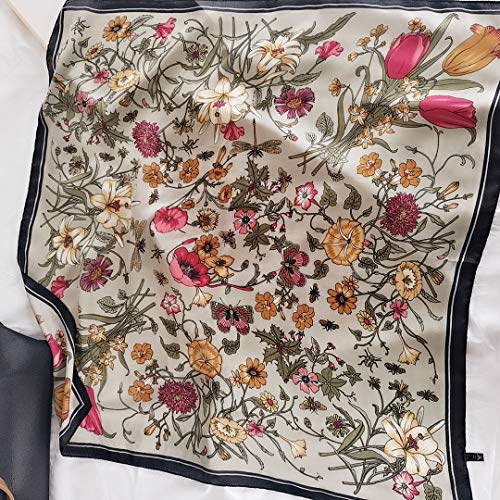 FONYVE Silk Feeling Scarf Medium Square Satin Head Wrap for Women 27.5 inches - Image 2