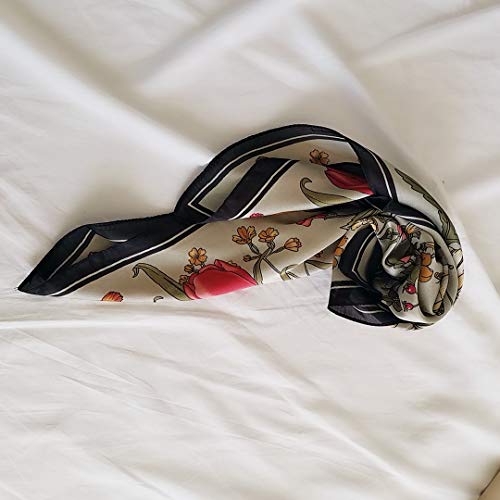 FONYVE Silk Feeling Scarf Medium Square Satin Head Wrap for Women 27.5 inches - Image 4