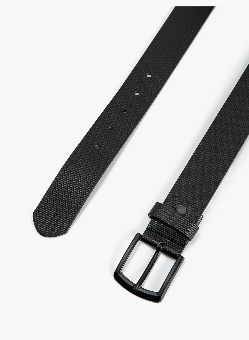 كوتون Belt Faux Leather Metal Buckle Detailed