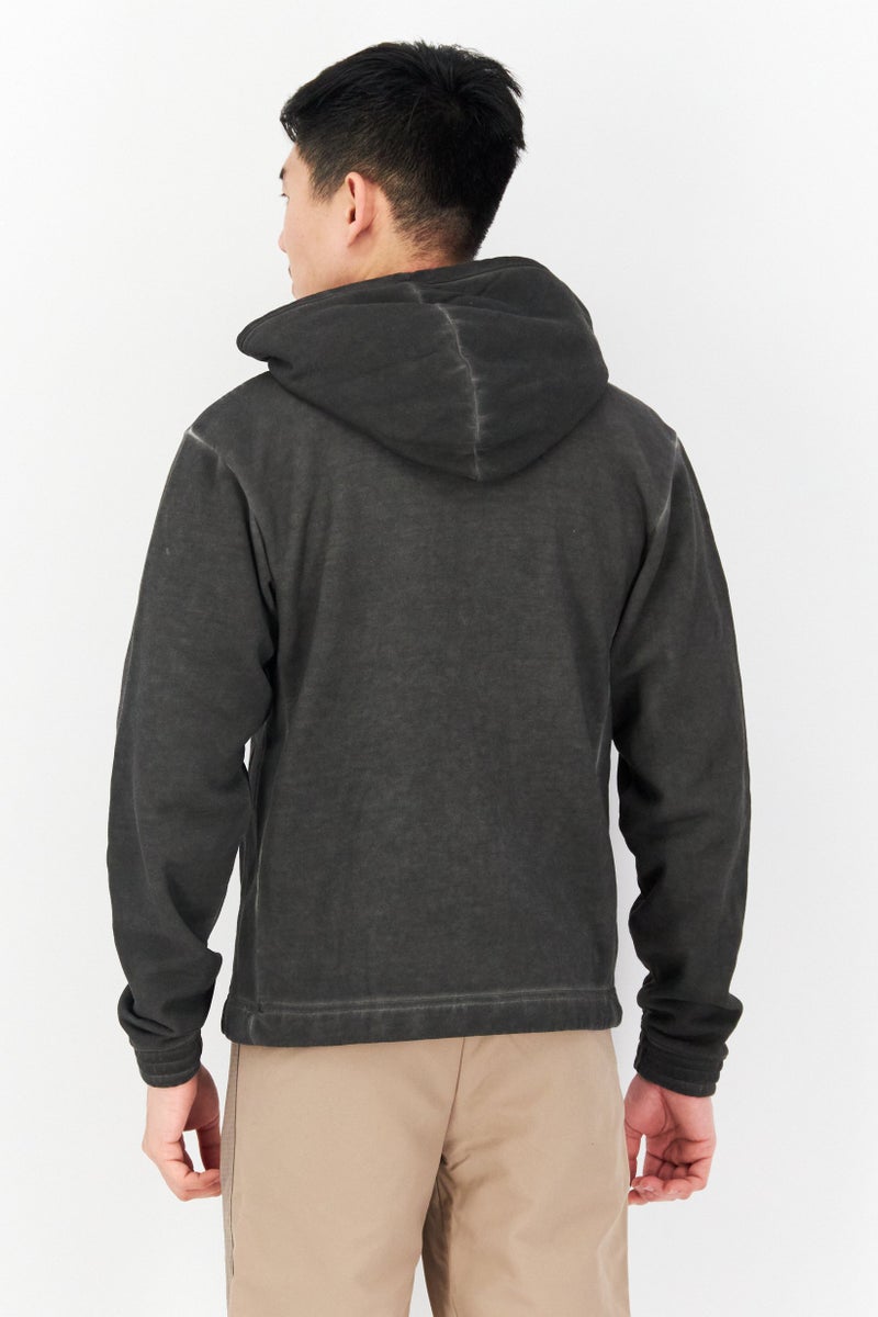 Reebok Men Sportswear Fit Long Sleeve Outdoor Sweatshirt, Washed Black  - Image 3