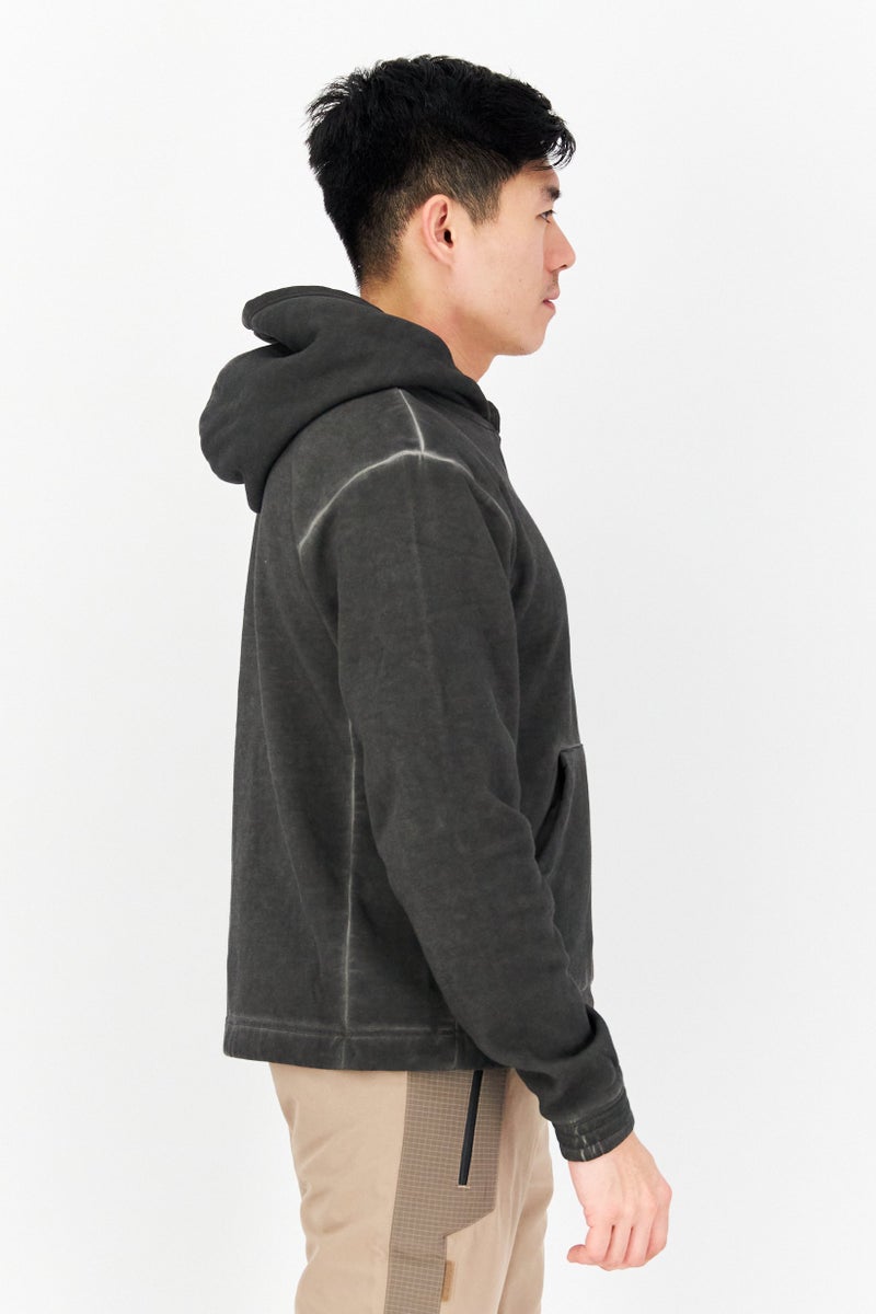 Reebok Men Sportswear Fit Long Sleeve Outdoor Sweatshirt, Washed Black  - Image 4