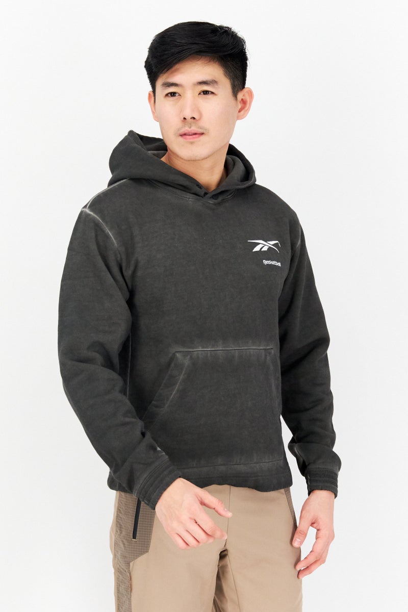 Reebok Men Sportswear Fit Long Sleeve Outdoor Sweatshirt, Washed Black  - Image 1