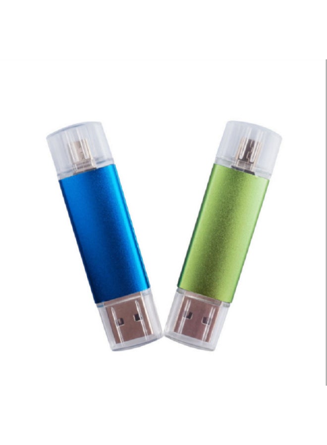 Mobile Phone U Disk 8G 16G Computer Android Dual-use 32G 64G Metal OTG Dual Plug Rotating Bright Color U Disk-Color:Silver-Capacity:128GB - Image 3