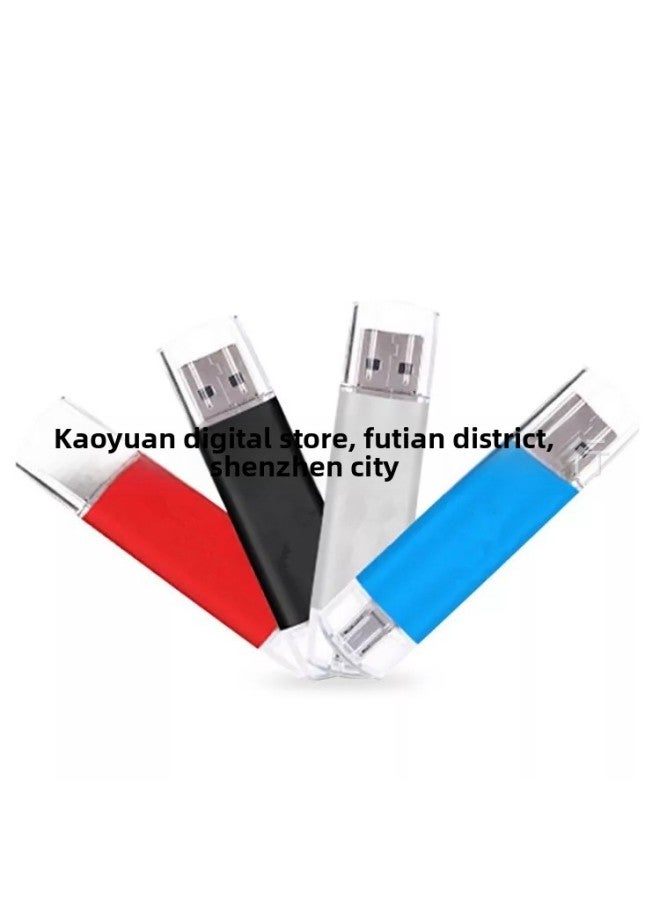 Mobile Phone U Disk 8G 16G Computer Android Dual-use 32G 64G Metal OTG Dual Plug Rotating Bright Color U Disk-Color:Silver-Capacity:128GB - Image 5