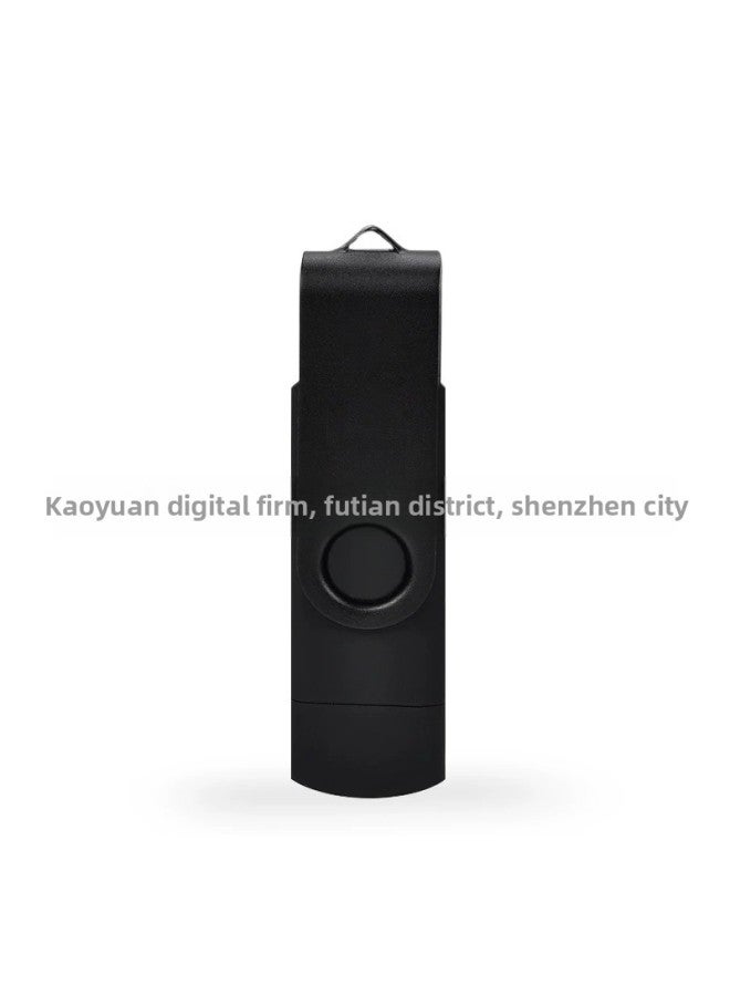 Mobile Phone U Disk 8G 16G Computer Android Dual-use 32G 64G Metal OTG Dual Plug Rotating Bright Color U Disk-Color:Silver-Capacity:128GB - Image 4