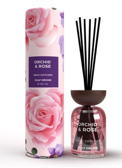 Gulf Orchid Orchid and Rose Aromatherapy Reed Diffuser Air Freshener Fragrance for Home & Office 150ml  - Image 1
